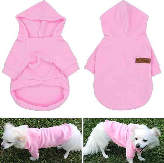 Флісовий світшот для собак з капюшоном HuaLiSiJi розмір L Луцк