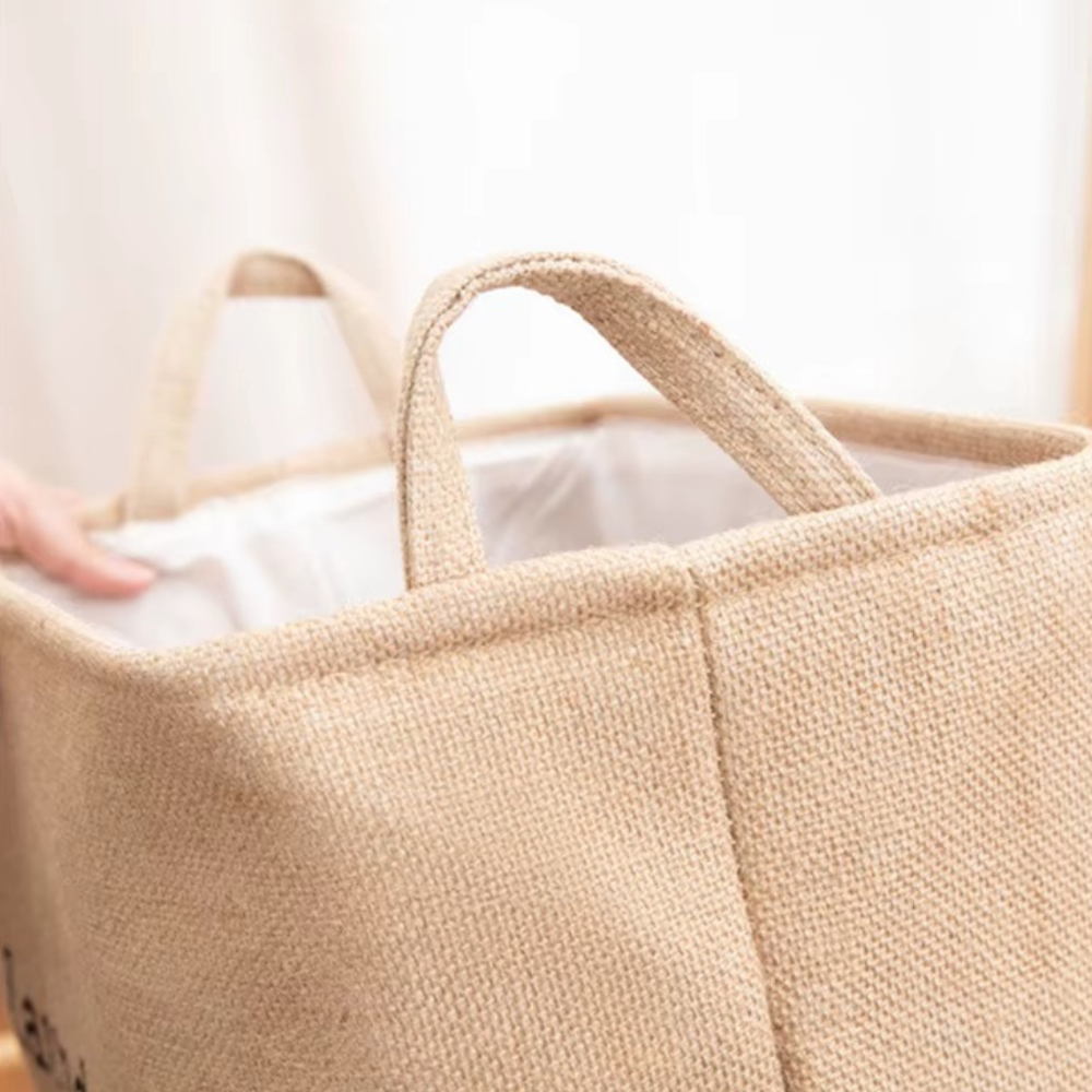 Органайзер-сумка для білизни у ванну кімнату для речей складаний, кошик для прання одягу з ручками бежева Кам'янець-Подільський - фото 4