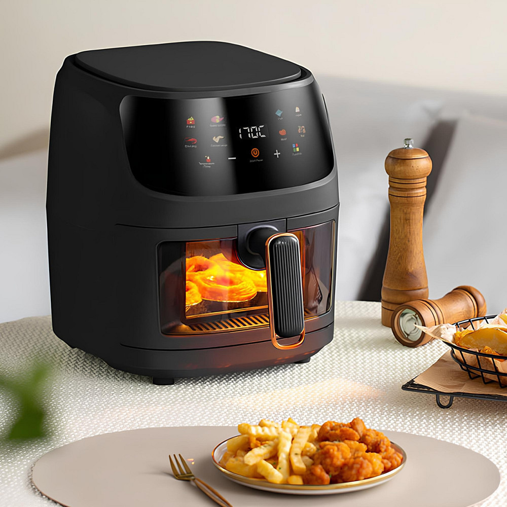 Электрический аэрогриль без масла 8л, 2400W, QF-605 / Безмасляная фритюрница / Мультипечь для кухни Киев - изображение 2