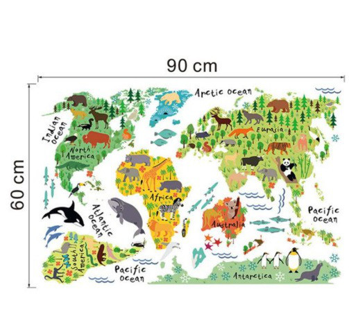Наклейка в детскую комнату "Карта" - 73*95см Київ - фото 2