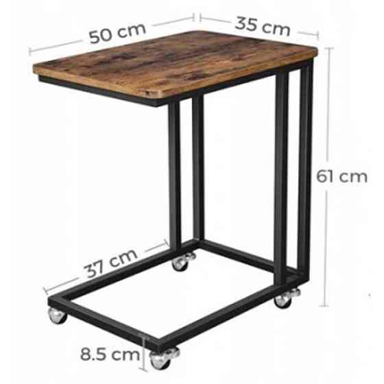 Журнальний стіл на коліщатках лофт Bonro ST-1045 чорний з дубом Київ