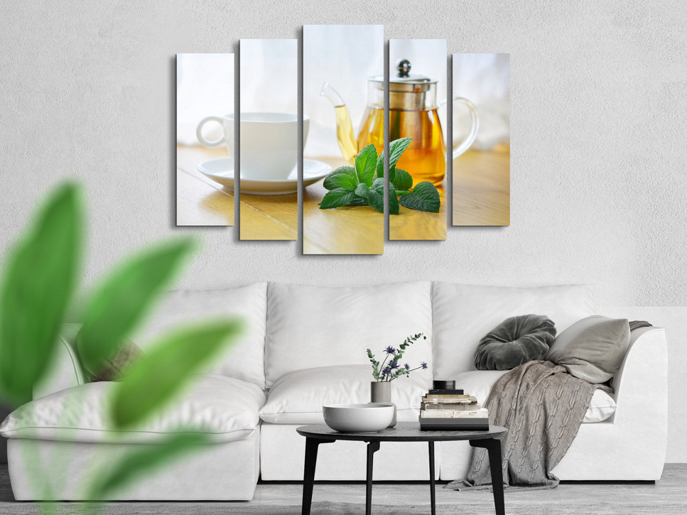 Модульна картина у вітальню / спальню Чай з зеленої м'ятою Art-382_5 ( 80х118см ) Київ - фото 2