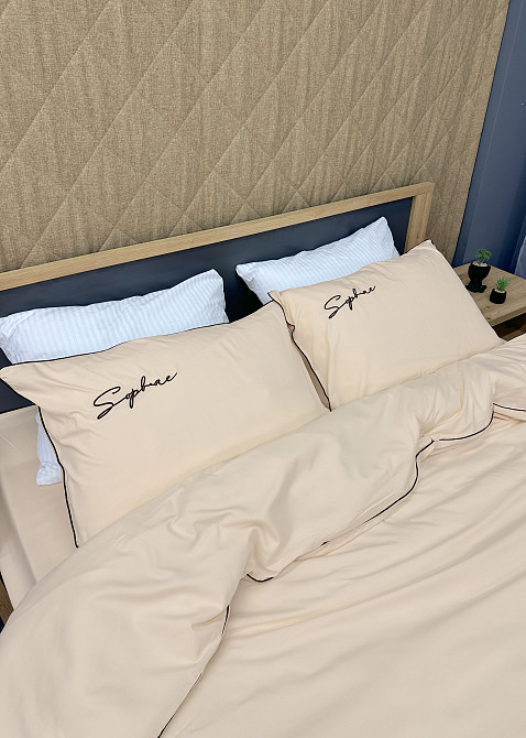 Комплект постільної білизни Сатин, Двоспальний 180х220 Айворі (88-147) Київ - фото 8