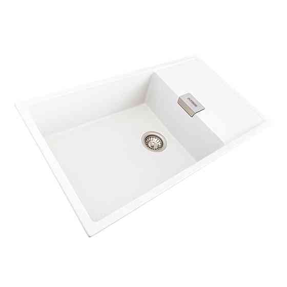 PLATINUM Гранітна мийка для кухні Platinum 8650 DIAMOND матова (біла в крапку) Київ