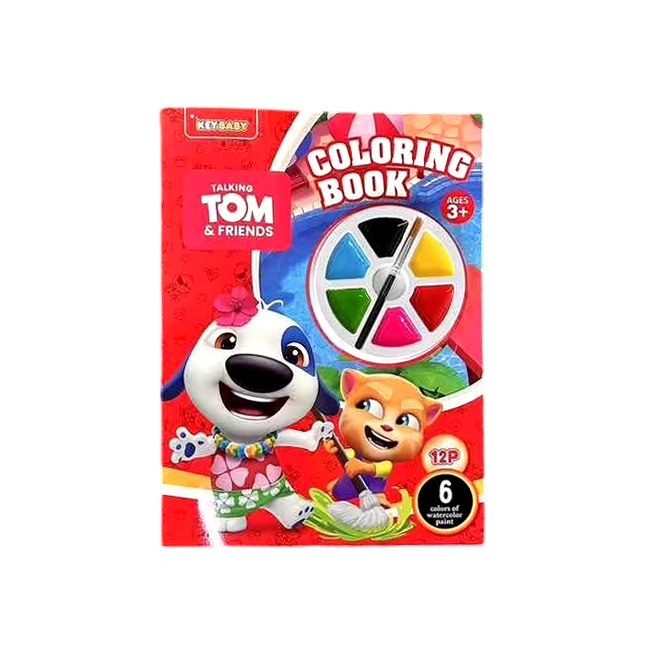 Дитяча книжка-розмальовка Keybaby з пензликом та акварельними фарбами для дітей від 2 років, у кольорі Red Кам'янець-Подільський - фото 1
