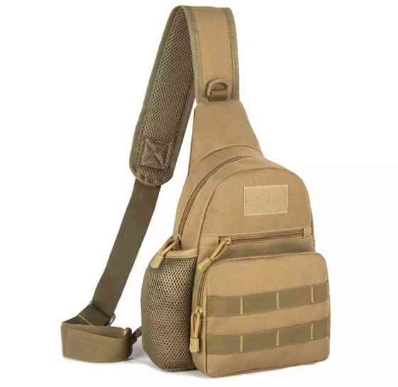 Мужская сумка тактическая через плечо Хаки - размер сумки 35*20*12см, 3 кармана спереди и 1 кармашек боковой Киев