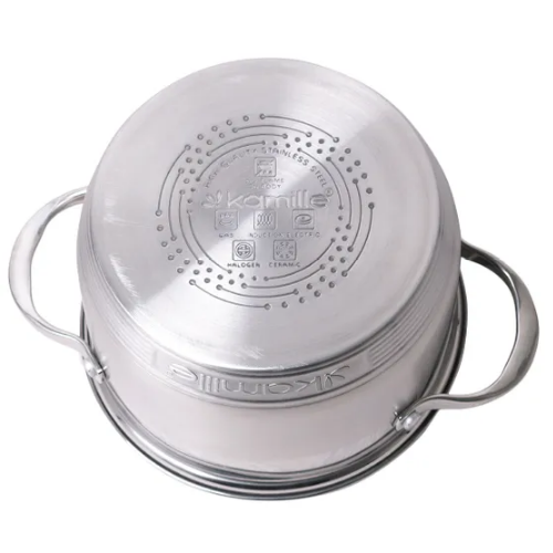Каструля нержавіюча сталь 2,1л d16*10,5см з кришкою 7-шарове дно 4717S KAMILLE Житомир