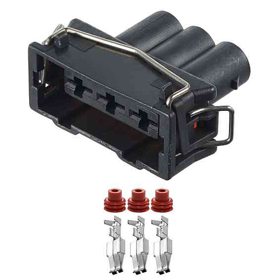 Роз'єм конектор 3-кон., Вентилятор Охлаждения, метал, 357972773, 1H0906233, VAG Германия, Audi, Bugatti, Porsche, Seat, Skoda Київ