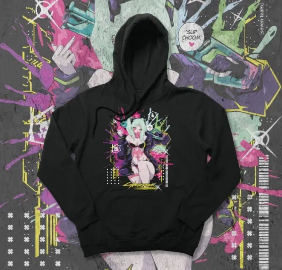 Худи мужское с принтом Cyber Punk Rebecca Размер 48 Anime1160 Днепр