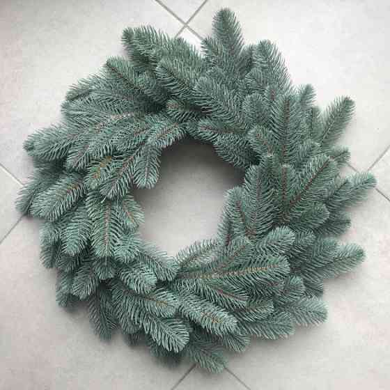 Рождественский венок Элит из хвои литой 45 см (Голубой) Винница