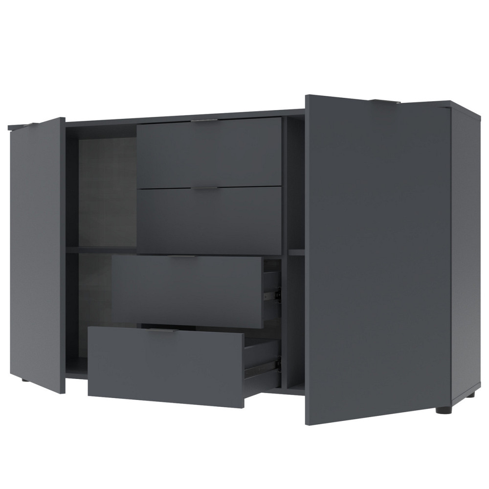 Комод в спальню Doros Рон 5 140х38х81 см Графит (DRS-011301) Днепр - изображение 4