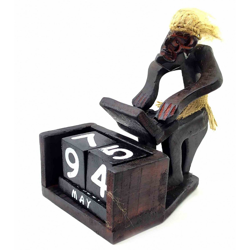 Календарь статуэтка деревянный Папуас программист Киев - изображение 1