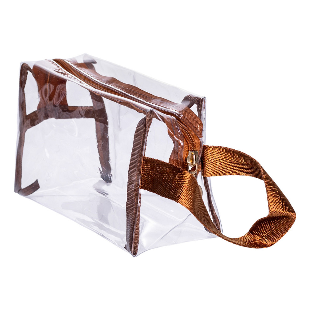Yiwu Набір прозорих жіночих косметичок для дому 2 (шт) Коричневий HP-16-3K Коломия - фото 3