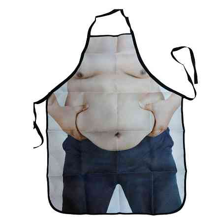 Фартух з приколом чоловік тримає живіт 80 на 60 см різнобарвний Київ