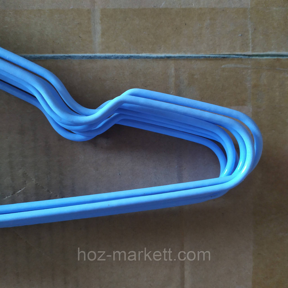 Вішалки плеча, тремпл білі металевий у силіконовому покритті з хромованим гачком 8 шт. в уп Харків - фото 2