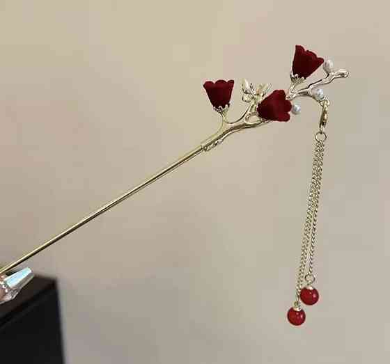 Шпилька-паличка для волосся "Троянда" 160 мм Сміла