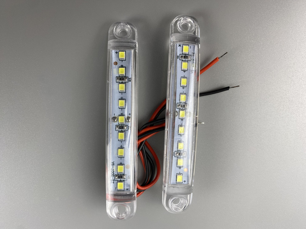 Ліхтар LED габаритний світлодіодний 24V IP67 9 led діодів SMD білий , оптична лінза + кріплення для авто Мукачево - фото 10