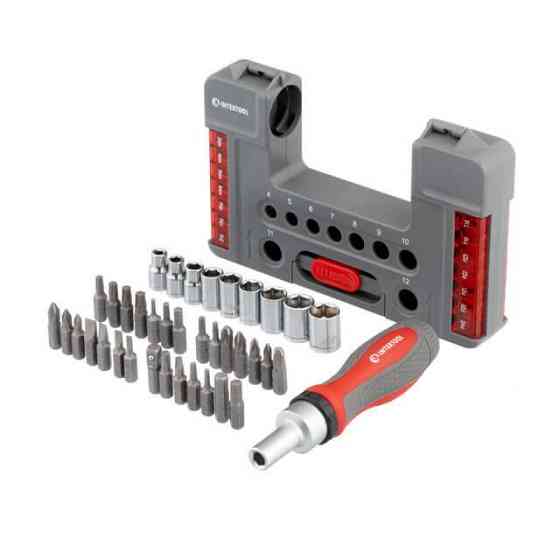 Реверсивна викрутка INTERTOOL 38 од, STORM - якісна викрутка з насадками для будь-яких завдань Львів