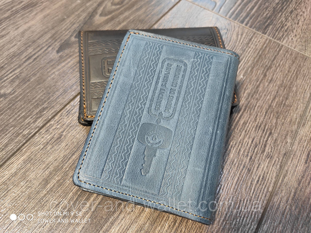 Обкладинка для прав з натуральної шкіри синього кольору ST Leather Київ - фото 6