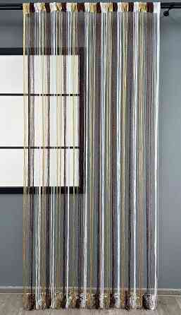 Шторы-нити с люрексом Бежевый с коричневым и белым 300х300см 1 шт (61-109) Киев