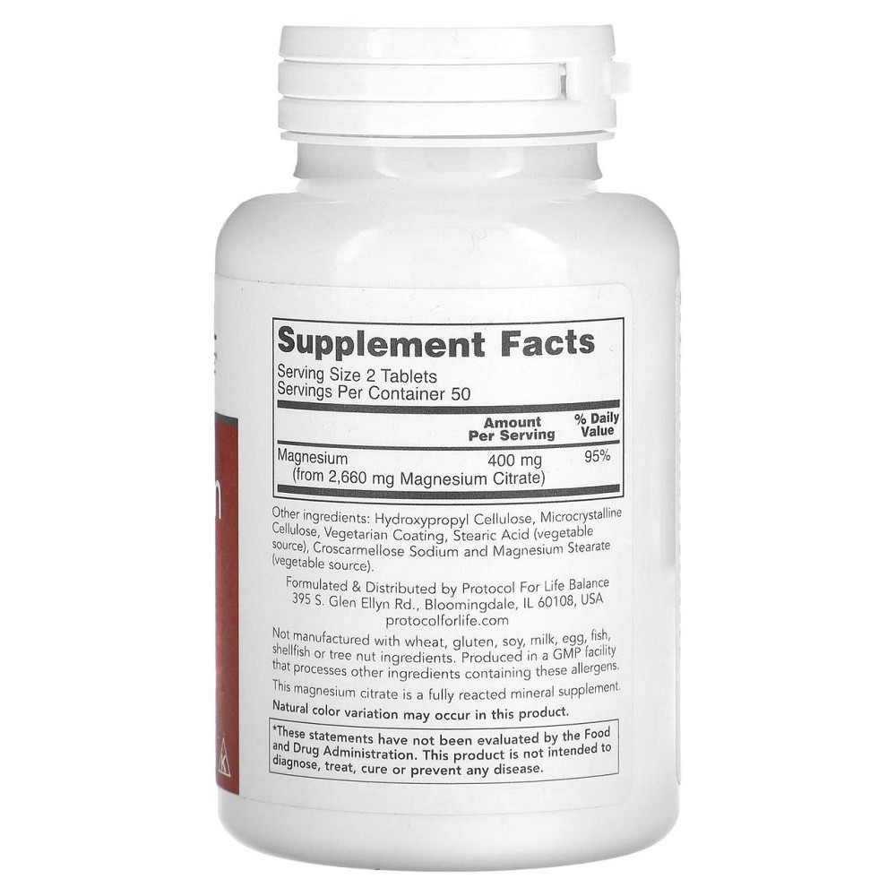 Магній цитрат, Protocol for Life Balance Magnesium Citrate 100 таб Київ - фото 2