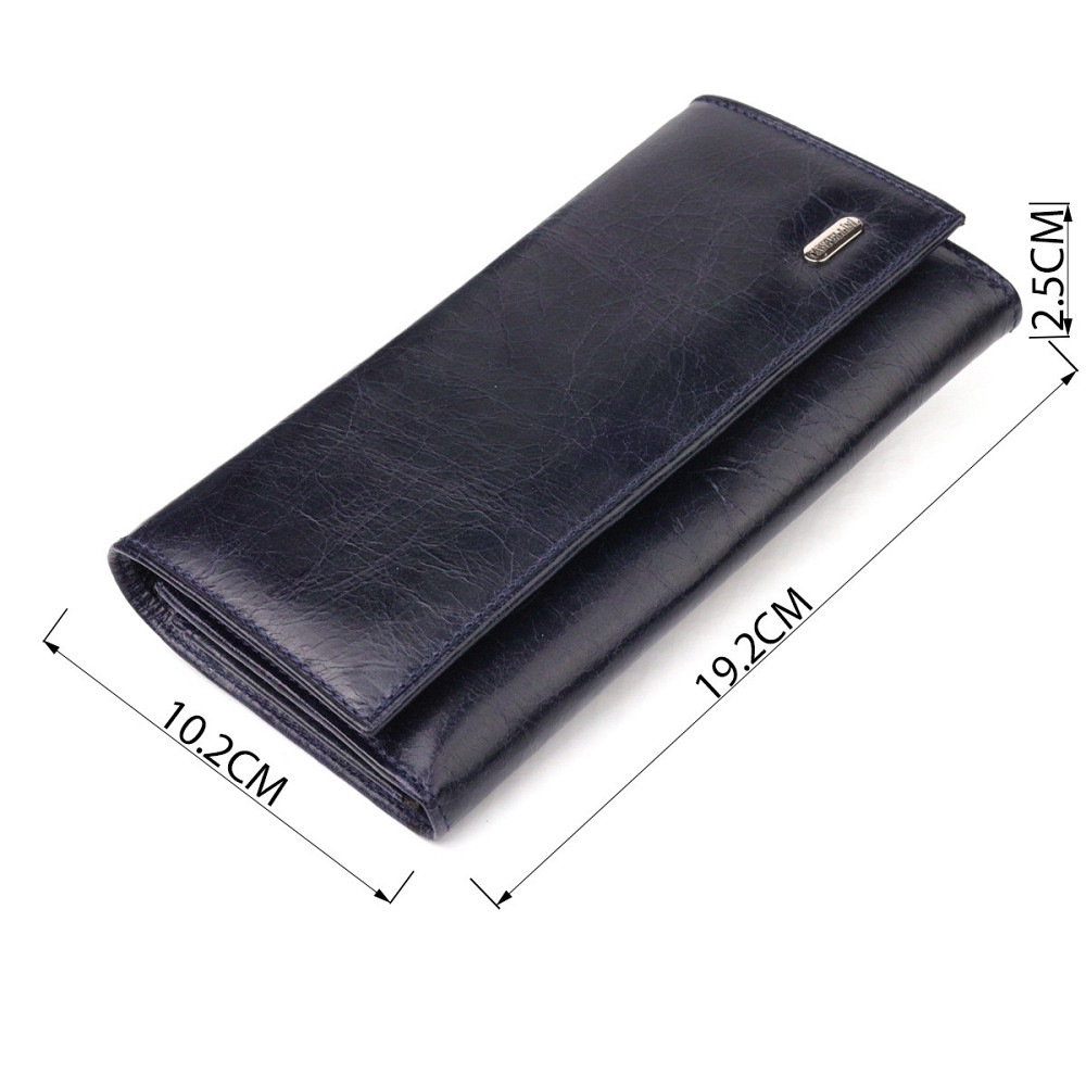 Портмоне для жінок з монетницею з натуральної шкіри CANPELLINI 21533 Синє Київ - фото 3