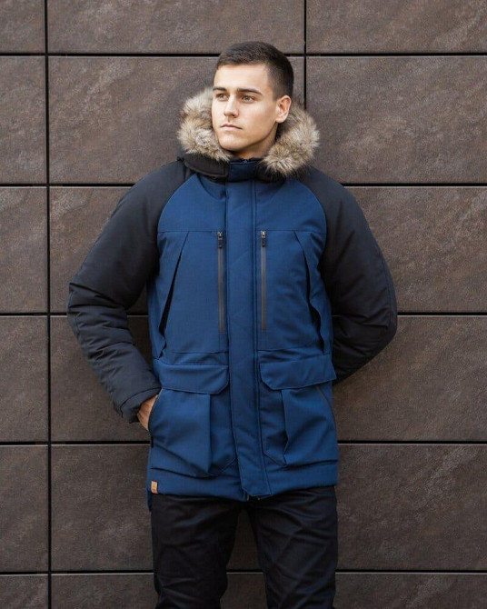 Парка мужская зимняя средняя на коттоне с капюшоном Pobedov seniora udacha Киев - изображение 4