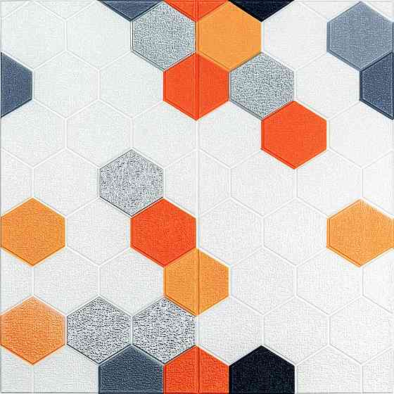 Панель стінова 3D 700х700х4мм Мозаїка оранжева SW-00002013 Київ