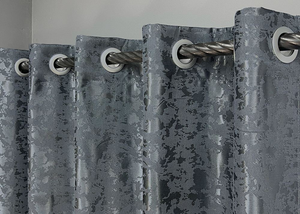 Комплект штор на люверсах VR-Textil Лен мрамор Pavliani ХО № 1262ш Графитовый 150х250 см 2 шт (37-0315) Киев - изображение 6