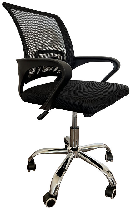 Офисное кресло руководителя Tehforward Real хром Tilt Черный Днепр - изображение 1