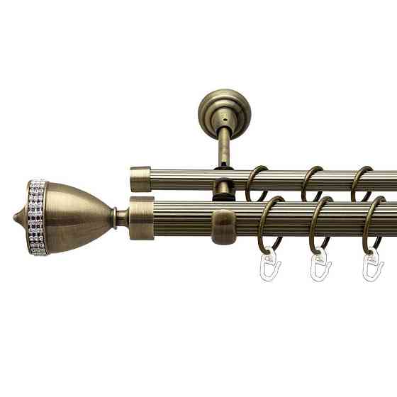 Карниз Orvit Етернія металевий дворядний відкритий рифлена труба кільце металеве Антик 25\16 мм 300 см Львов