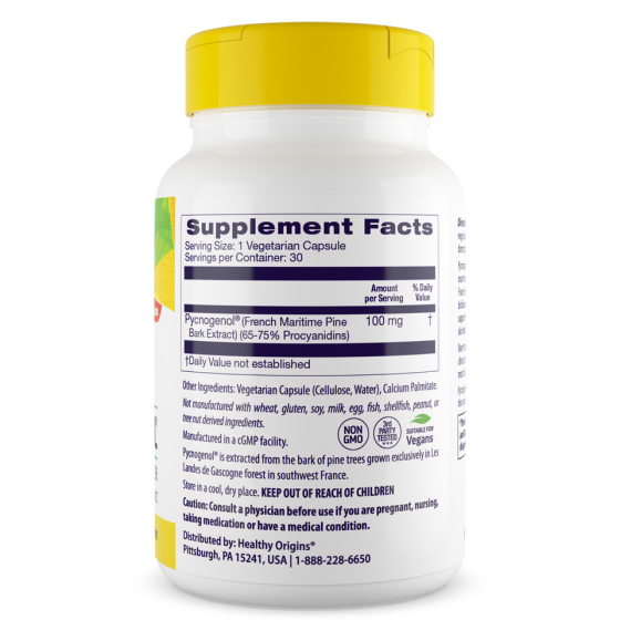 Пікногенол для судин Healthy Origins Pycnogenol 100 мг 30 капс Київ