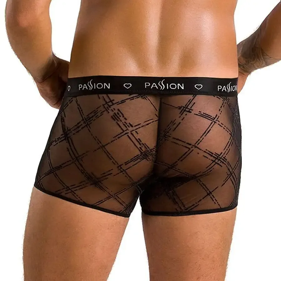 Чоловічі прозорі боксери Passion 032 SHORT JAMES S/M Black, сітка Львов - изображение 2