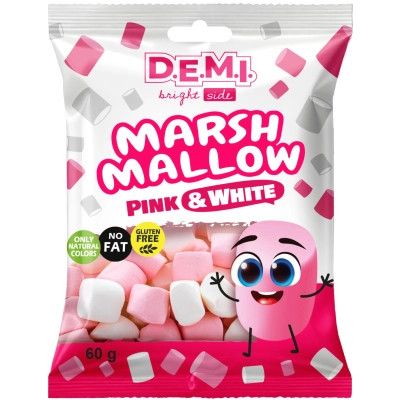 Маршмеллоу Demi Розовый и белый 60 г (de.22323) Винница - изображение 1