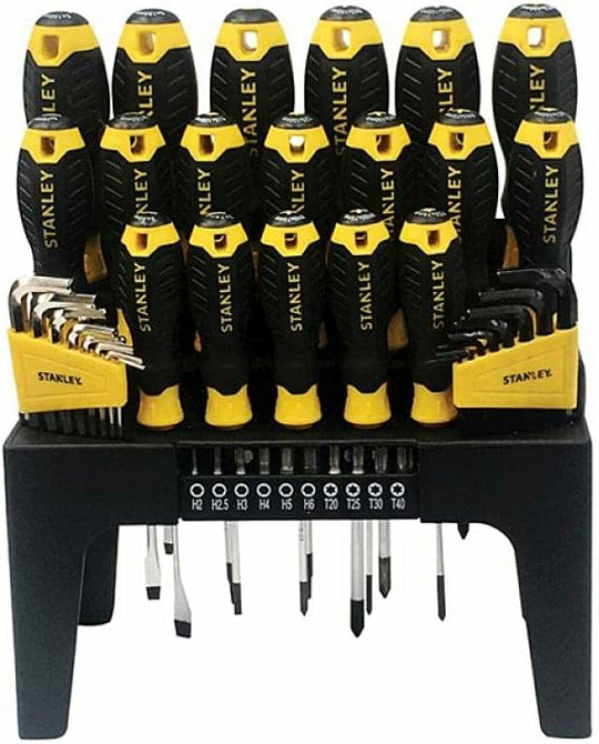 Набір викруток і вставок STANLEY з 6-гран. Г-подібними ключами у футлярі 44 Од. Одеса - фото 1
