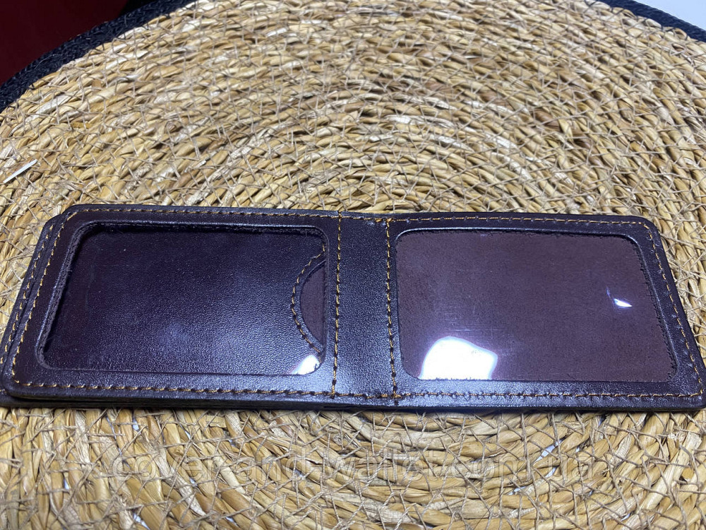 Обложка на удостоверение государственная таможенная служба с карманом (тиснение золотом) Коричневий Киев - изображение 3