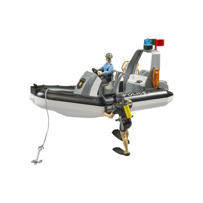 Спецтехніка Bruder Поліцейський пікап RAM 2500 з причепом, човном та фігурками (02507) Вінниця - фото 5