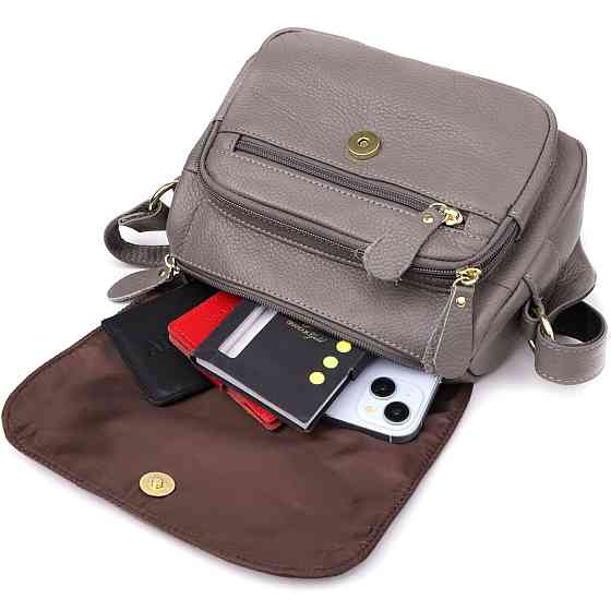 Сумка из натуральной кожи для стильных женщин Серый (Vintage) Киев