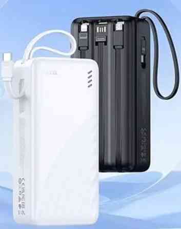 Павербанк 30000mAh з вбудованими кабелями HOCO J146B є ОПТ, дропшипінг. Киев