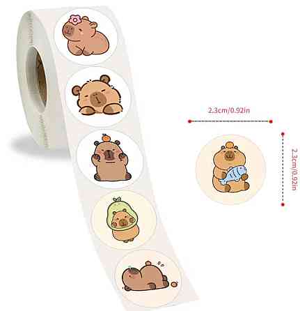 Наклейки капибара 500 шт набор стикеров милые животные для телефона ноутбука скрапбукинга Киев