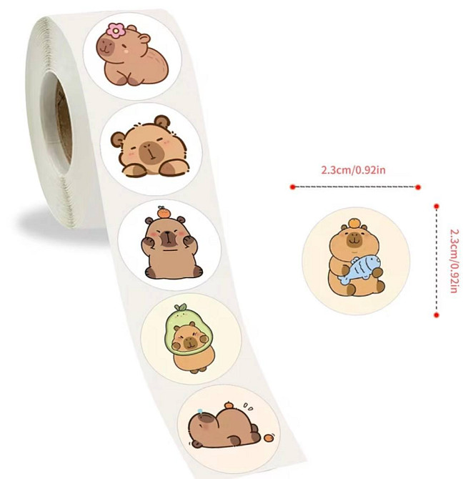 Наклейки капибара 500 шт набор стикеров милые животные для телефона ноутбука скрапбукинга Киев - изображение 5