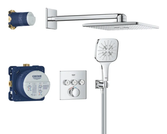 Душова система прихованого монтажу на 3 виходи з термостатом Grohe Grohtherm SmartControl  ( 34864000 ) 39584 Харьков