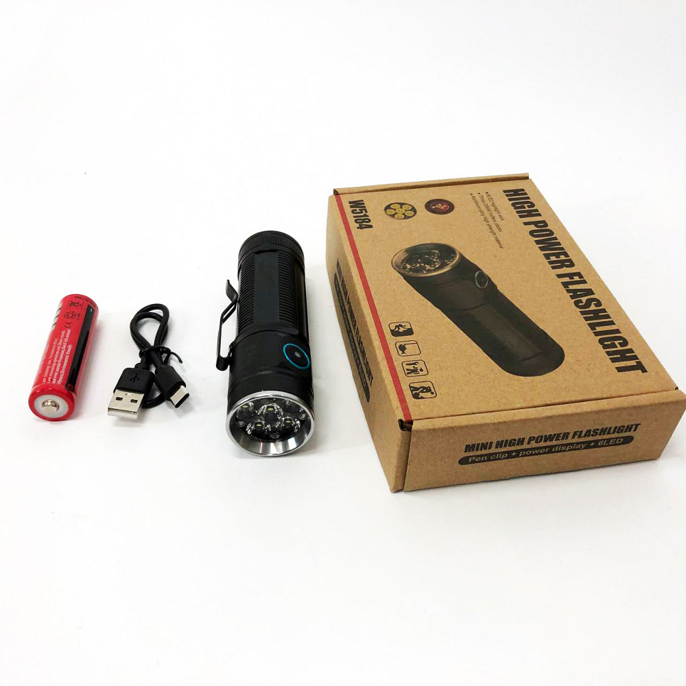 Фонарик светодиодный для туриста W5184-6XHP360, Перезаряжаемый ручной фонарь, Фонарь военный зсу YX-21 Львов - изображение 6