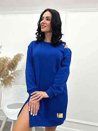 Повседневное теплое платье с булавкой Moana 50-52, Электрик Киев