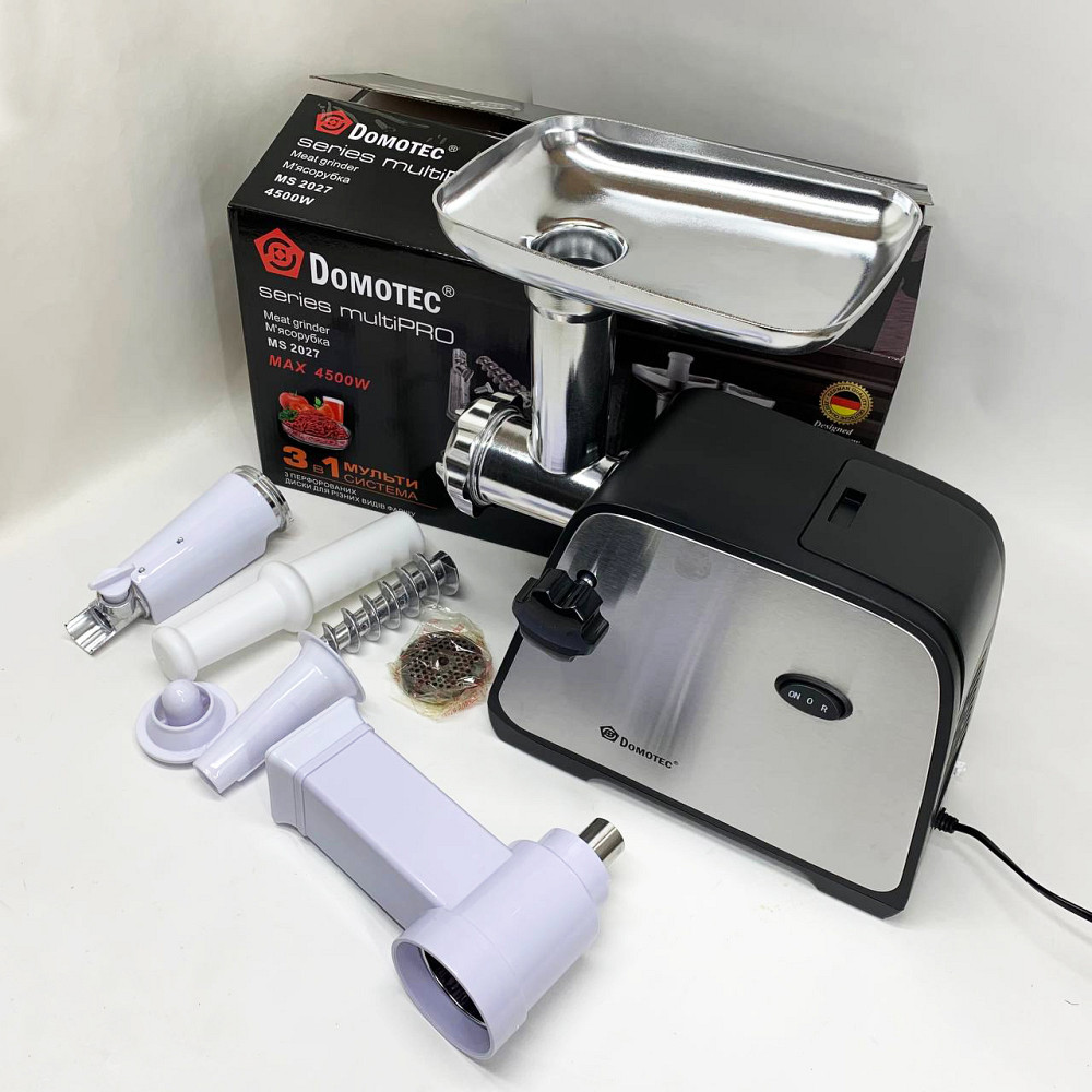 Мясорубка 3в1 мясорубка для дома Domotec MS-2027 4500Вт, Электрические мясорубки кухонные QI-41 Львов - изображение 3