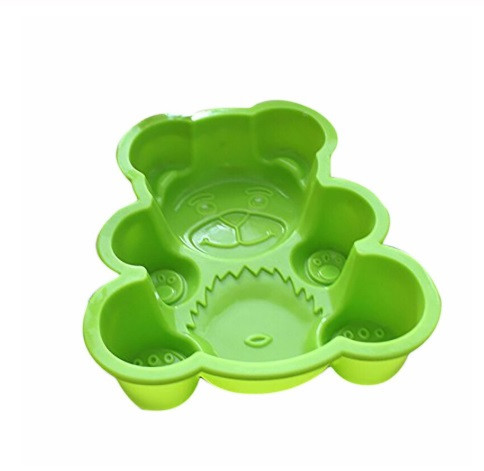 Форма силиконовая для выпечки Мишка 18 на 15 см салатовый Киев - изображение 2