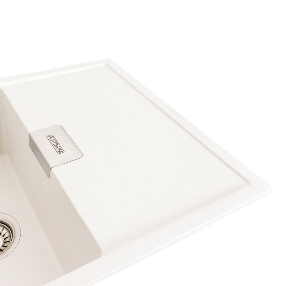 PLATINUM Гранітна мийка для кухні Platinum 8650 DIAMOND матова (білосніжна) Київ - фото 4