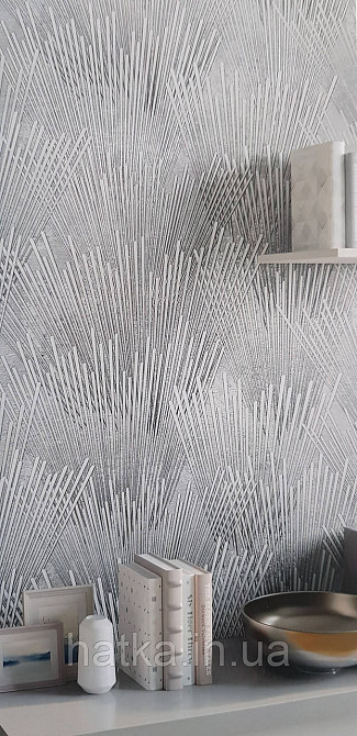Обои виниловые на флизелине Sintra Adria метровые абстракция полоски фейерверк структурные 3д темно серые белые Киев - изображение 1
