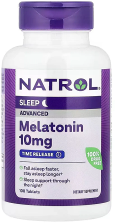 Мелатонін повільного вивільнення 10 мг Natrol Melatonin Advanced Sleep 100 таб Київ