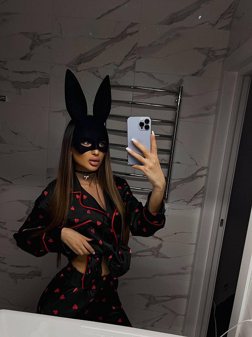 Жіноча піжама-двійка з сердечками із шовку армані Чорний, 52/54 Одеса - фото 5